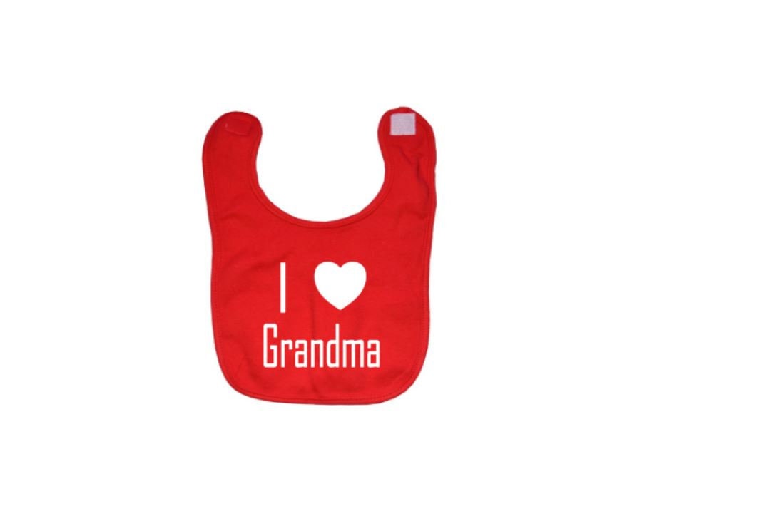 I Love Grandma Baby Bibs Grand parent Baby Bib Grandma Etsy