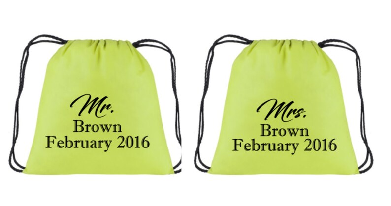 Wedding Gift Wedding Book Bag Gift Married Customized Book Bags Drawstring Backpack Back packs Wedding BackPacks Bookbags