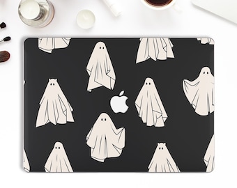 Ghosts Macbook case Halloween Macbook Pro 13 16 Air 13 M1 12 15 inch Cute Black Goth Funny Kawaii Ghost Pattern Dark Gothic Hard case Gift