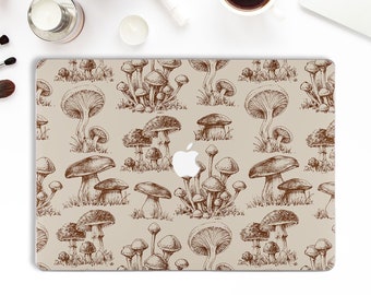 Mushrooms Macbook case Vintage Macbook Pro 13 16 15 inch Air 13 M1 12 11 Nature Cute Pastel Trippy Mushroom Illustration Trendy Pattern case