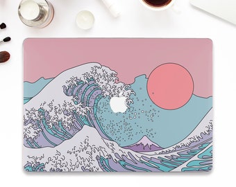 Ocean Macbook case Aesthetic Macbook Pro 13 Air 13 M2 M1 Pro 14 Pro 16 Pro 15 12" Japanese Art Trendy Great Wave Nature Blue Purple case