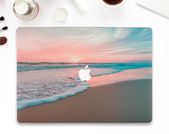 Beach Macbook case Aesthetic Macbook Pro 13 Air 13 M2 M1 Pro 14 Pro 16 Pro 15 12" Ocean Nature Pink Blue Sunset Waves Trendy Design case