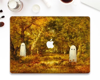 Art Macbook case Halloween Macbook Pro 13 Air 13 M2 M1 Pro 14 Pro 16 Pro 15 Cute horror ghosts Aesthetic vintage painting Autumn forest case