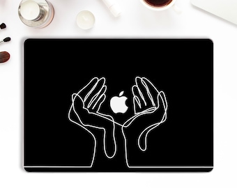 Line Art Macbook case Cute Macbook Pro 13 inch a2159 Air 13 Pro 15 a1932 Simple Macbook 12 Black Girl Men Minimalist Abstract Aesthetic case