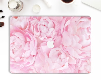 Peonies Macbook case Floral Macbook Pro 13 16 15 Air 13 2020 Flowers Macbook 12 inch for Girls Cute Light Pink Peony Girly Women Retina case