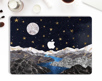 Marble Macbook case Nature Macbook Pro 13 inch 2019 Air 13 Pro 15 Stars Macbook 12 Cute Moon Mountains Girls Landscape Stone Aesthetic case