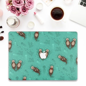 Cute Macbook case Otters Macbook Pro 13 Air 13 M2 M1 Pro 14 Pro 16 Pro 15 12 inch Kawaii Animals Pretty Design for Girls Funny Otter case