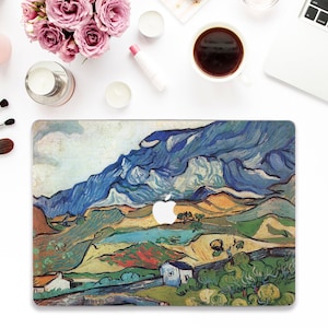 Van Gogh Macbook case Art Macbook Pro 14 13 16 Air 13 M2 M1 15 12 Aesthetic Vintage Painting Nature Blue Mountain Landscape Classic Art case