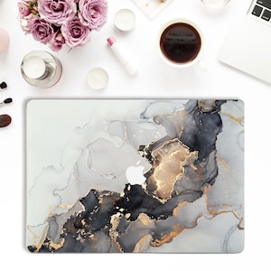 Marble Macbook case Pastel Macbook Pro 13 16 inch 2019 Air 13 Pro 15 Abstract Macbook 12 Girls Men Women Black Gold Dark Aesthetic cover