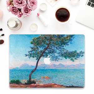Art Macbook case Monet Macbook Pro 13 Air 13 M2 M1 Pro 14 Pro 16 Pro 15 inch Aesthetic Vintage Painting Mountains Nature Tree Landscape case