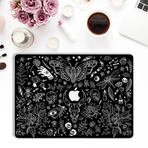 Hands Macbook case Witch Stars Macbook Pro 13 16 Air 13 2020 12 inch for Girl Goth Moon Space Dark Magic Night Mystical Gothic Horror cover