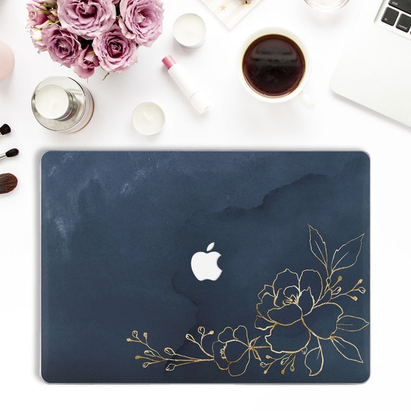 Flower Macbook case Rose Macbook Pro 13 inch 2018 Air 13 Pro 15 2019 Girl Macbook 12 Gold Floral Cute Minimalist Simple Aesthetic Hard case