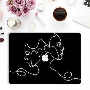 Art Macbook case Girls Macbook Pro 13 16 15 inch Air 13 Abstract Macbook 12 Cute Minimalist Faces Eyes Aesthetic VSCO Girly One Line case