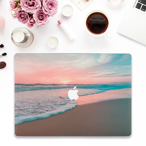 Beach Macbook case Aesthetic Macbook Pro 13 Air 13 M2 M1 Pro 14 Pro 16 Pro 15 12&quot; Ocean Nature Pink Blue Sunset Waves Trendy Design case