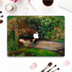 Aesthetic Macbook case Art Macbook Pro 13 Air 13 15 inch M2 M3 M4 Pro 14 16 Vintage painting Woman Lady Ophelia Nature Floral green case