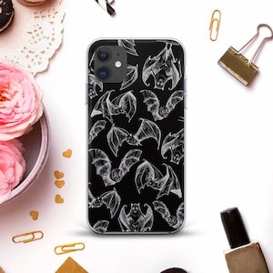 Bat iPhone case for iPhone 12 Pro 11 XR X 8 Halloween case for Galaxy S21 S20 Horror Goth Black Dark Night Animal Gothic Edgy Design case