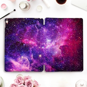 Space iPad case Galaxy iPad Pro 11 12.9 10.2 9th 10.5 Air 4 10.9 9.7 Mini 6 Stars Aesthetic Purple Clouds Science Universe case for Teacher