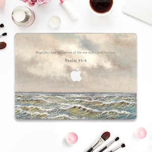 Capa Ocean para Macbook com versículos bíblicos para Macbook Pro 13 Air 13 M2 M1 Pro 14 Pro 16 Pro 15&quot; Arte estética com citação cristã Pintura Natureza Ondas