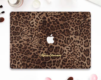 Name MacBook Case Aesthetic Leopard Custom MacBook Air 13 15 Inch