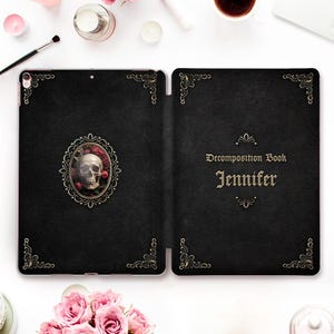 Notebook iPad case Custom iPad 10th 9th Air 5th Pro 12.9 11 iPad 10.2 10.9 Mini 6 Personalized name Aesthetic gothic composition book case