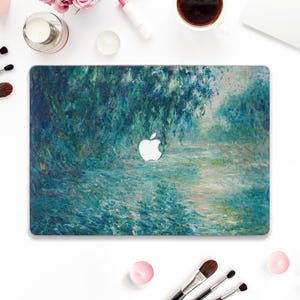 Monet Macbook case Aesthetic Macbook Pro 13 Air 13 Air 15 inch M2 M3 M4 Pro 14 16 Vintage art Oil painting Blue green nature trees case