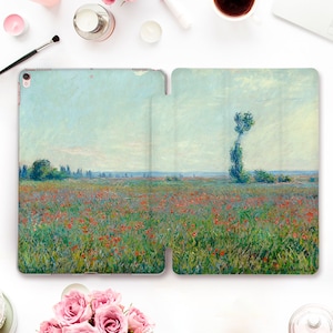 Monet iPad case Art iPad 10th 9th Air 5 Pro 12.9 11 inch iPad 10.2 10.9 Mini 6 Aesthetic vintage oil painting Nature landscape poppies case