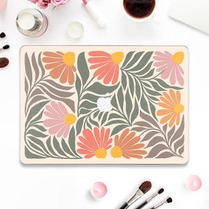 Etui na Macbooka Boho Kwiaty Macbook Pro 13 Air 13 15 M2 M1 Pro 14 cali Macbook Pro 16 Estetyczna abstrakcyjna sztuka kwiatowa Urocze kolorowe etui z roślinami