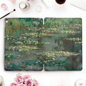 Art iPad case Floral iPad Pro 11 12.9 10.5 Vintage iPad 9.7 6th gen 10.2 7th gen Air 3 Mini 5 Girls Retro Flowers Monet Aesthetic Lily cover