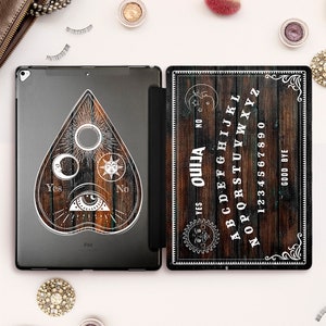 Wood iPad case Ouija iPad Pro 11 12.9 10.5 Vintage iPad 9.7 6th 2018 5th Air 3 Mini 5 4 Goth Girl Retro Old Antique Aesthetic Occult cover