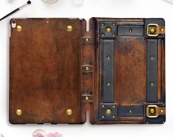 Book iPad case Vintage iPad Pro 11 12.9 10.5 9.7 10.2 8th Air 4 Mini 5 Retro Aesthetic Old Antique Book Style Design Like Book Cover case