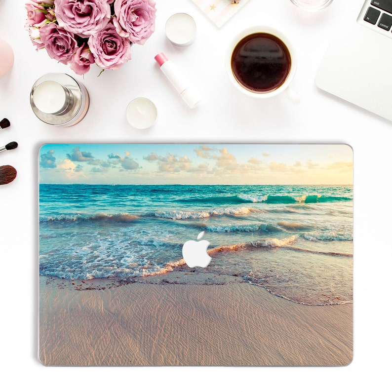 Ocean MacBook case for MacBook Pro 13 16 15 inch 2019 Beach MacBook Air 13 11 a1932 MacBook 12 inch Nature Waves Water Navy Sky Retina case image 1