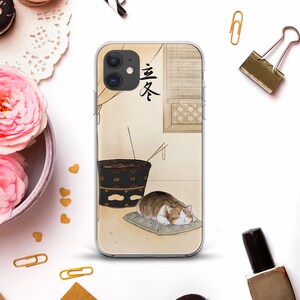 Cat iPhone case for iPhone 13 12 11 XR case Vintage Galaxy S21 S20 Japanese Kawaii Art Kitten Japan Cute Orange Cat Aesthetic case for Girls