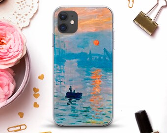 Monet iPhone case for iPhone 11 Pro XR X 8 7 Art case Galaxy S20 Pixel 4a Vintage Painting Ocean Nature Retro Aesthetic Nautical Sun case