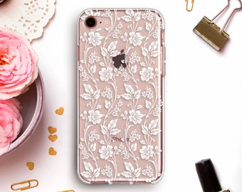 Flowers iPhone case 11 Pro XR XS Vine case for iPhone 8 Plus 7 Galaxy S10 Pixel 4 XL Cute Girl Transparent Aesthetic Floral Minimalist cover
