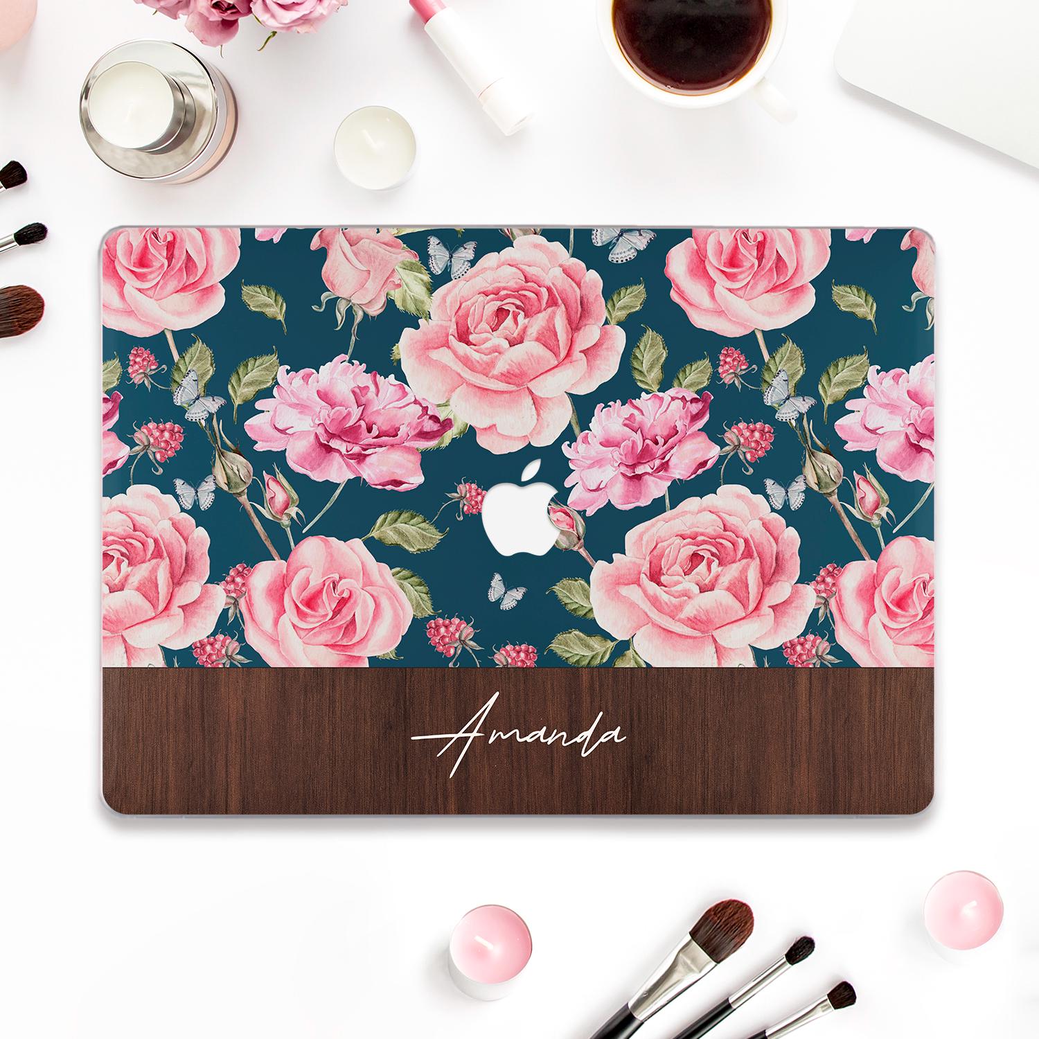 花柄のMacbookケース 美しいMacbook Pro 13インチ Air 13 15 M2 M3 
