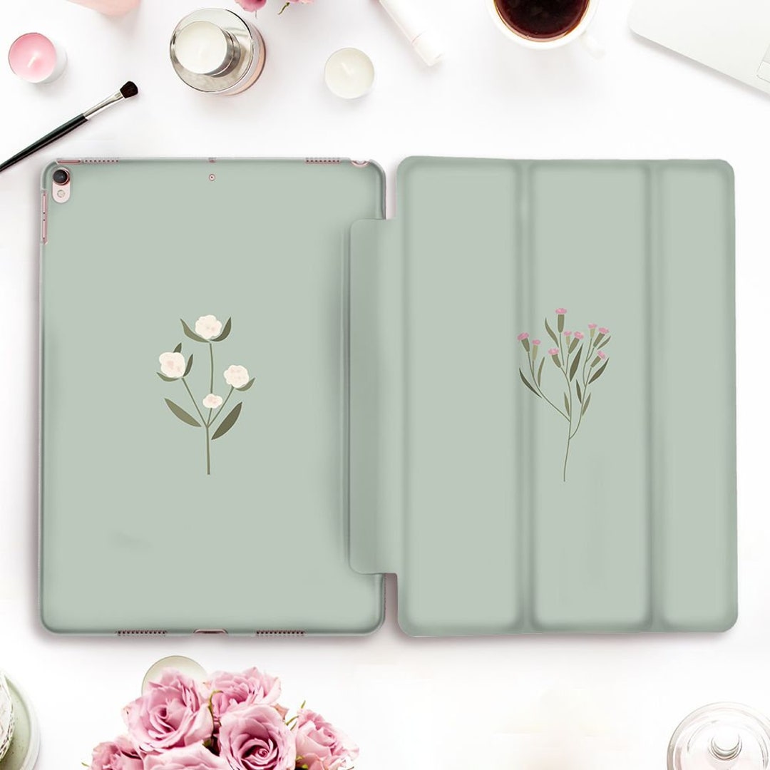 Buy Flowers iPad Case Aesthetic iPad Pro 11 2021 Air  Mini Floral Cute Pastel Green Kawaii Neutral Minimalist Girly Case Online 