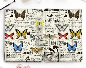 Butterfly iPad case Book iPad Pro 11 12.9 2020 10.5 Cute iPad 9.7 10.2 Air 3 Mini 5 for Girls Science Pattern Girly for Women Insects case