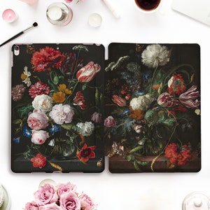 Flowers iPad case Girls iPad Pro 11 12.9 2020 10.5 Vintage iPad 9.7 10.2 Air 3 Mini 5 Floral Art Retro Nature Girly Aesthetic Peonies case