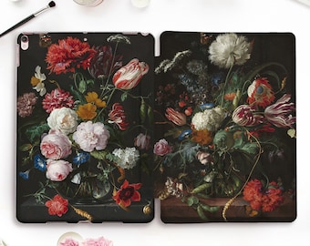 Flowers iPad case Girls iPad Pro 11 12.9 2020 10.5 Vintage iPad 9.7 10.2 Air 3 Mini 5 Floral Art Retro Nature Girly Aesthetic Peonies case