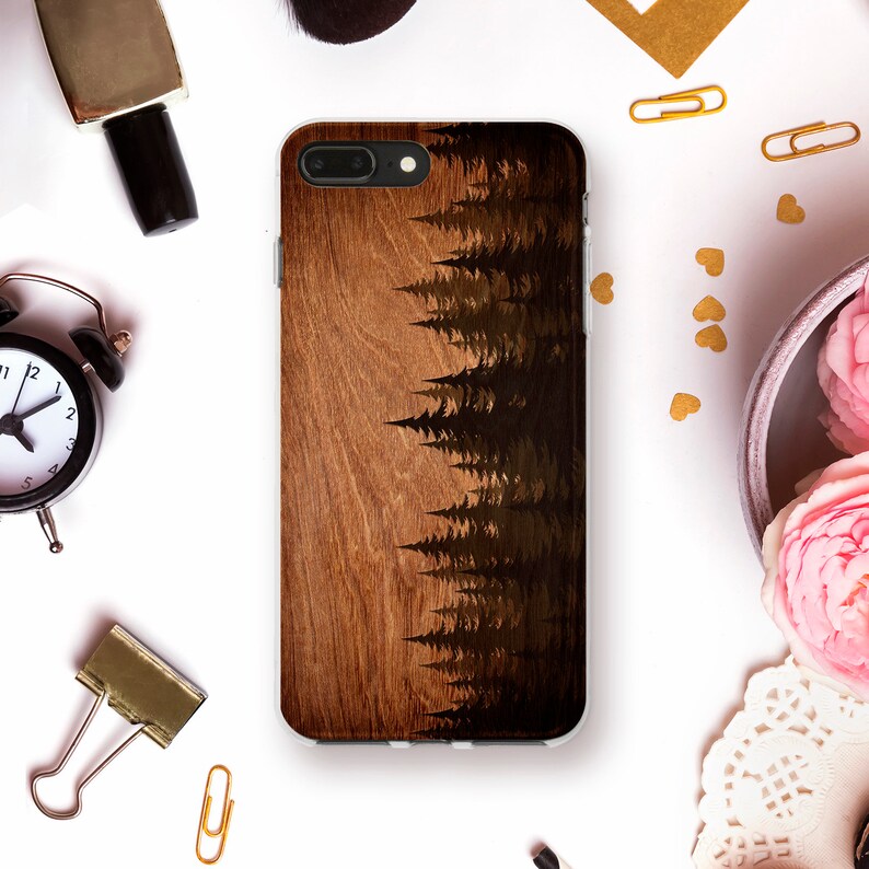 Wood iPhone Case for iPhone 11 Pro XR X 8 Plus 7 Trees Case Galaxy S20 ...