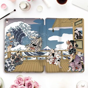 Coque iPad Shark Japan Ocean iPad 9.7 6th gen vintage Art iPad Pro 11 10.5  12.9 Mini 5 Air 3 Men Nature Animal Great Wave of Kanagawa cover -   France