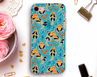 Otter iPhone case 11 Pro Max XR XS Cute case for iPhone 8 Plus 7 Galaxy S10 S9 Pixel 4 XL for Girls Kawaii Funny Animald Girly Cutie cover