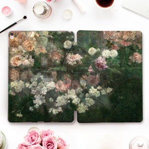 Roses iPad case Art iPad 10th 9th Air 5 4 Pro 12.9 11 iPad 10.2 10.9 Mini 6th 10.5 9.7 Aesthetic vintage floral oil painting Flowers case