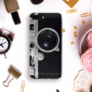 Coque rétro vintage pour iPhone 11 Pro Max XR XS pour iPhone 8+ 7 Galaxy S10 Pixel 4 Ressemble à un appareil photo Design Homme Homme Hipster Années 80