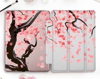 Flowers iPad case Cute iPad Pro 11 12.9 10.5 Girl iPad 9.7 10.2 inch Air 3 Mini 5 Pink Floral Japanese Tree Aesthetic Cherry Blossom Sakura