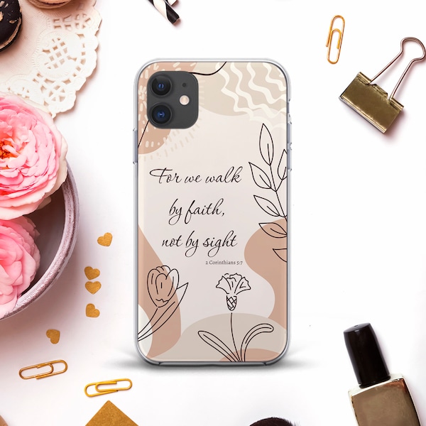 Quote iPhone case for iPhone 13 12 11 XR 8 case Bible Verse Galaxy S21 S20 Aesthetic Cute Trendy Christian Religious Elegant Design case