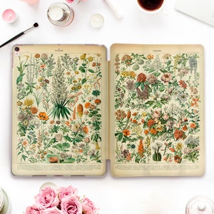 Flowers iPad case Aesthetic iPad 10th 9th gen Air 5 Pro 12.9 11 iPad 10.2 10.9 Mini 6th 10.5 9.7 Vintage Floral Art Retro Book Plants case