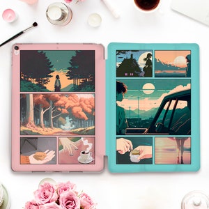 Anime iPad case Japanese iPad 10th gen 9th Air 5 4 Pro 12.9 11 iPad 10.2 10.9 Mini 6 10.5 9.7 inch Cute Japan Kawaii Cartoon Design case