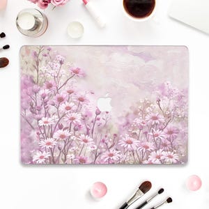 Estetyczna obudowa Macbooka Summer Macbook Pro 13 Air 13 15 cali M2 M3 M4 Pro 14 16 Słodkie kwiaty stokrotki Dziewczęca, letnia, kwiatowa obudowa z dzikimi kwiatami