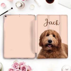 Dog iPad case Custom iPad Pro 11 12.9 10.2 9th 10.5 Air 5 10.9 9.7 Mini 6 Cute Personalized Dog Photo Name Kawaii Unique Trendy Pet case